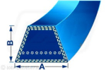4L980 4 L Blue Belt with Kevlar Cord Belt Dimensions: A = 13mm x B = 8mm