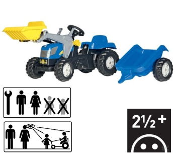R02392 Rollykid New Holland T7040 with Loader and Trailer