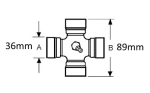 VTE5029 Universal Joint 36mm x 89mm