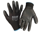 XMS23GLOVEPU Scan Black PU Dipped Gloves (5 Pairs)