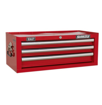 Mid-Box 3 Drawer With Ball Bearing Runners - Red