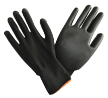 PTI Black Poly Gloves Size 8 Medium