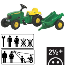 R01219 Rollykid John Deere Tractor with Trailer