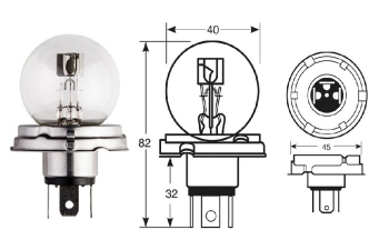 R410 - Bulb Halogen Headlight R2 R410 - Bulb Halogen Headlight R2