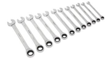 S0634 Ratchet Combination Spanner Wrench Set 12pc