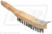 VLC1042 Wooden Wire Brush with Scraper