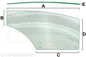 VPM7426 Left Hand Door Glass VPM7426 Left Hand Door Glass