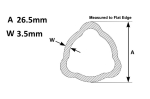 VTE2009 Triangular tube PTO Inner - Per Metre
