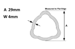 VTE2011 Triangular PTO tube Inner - Per Metre
