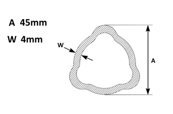 VTE2015 Triangular Inner PTO tube - Per Metre