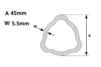 VTE2017 Triangular tube Inner - Per Metre