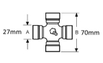 VTE5001 - Universal joint 27mm x 70mm