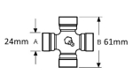 VTE5003 - Universal joint 24mm x 61mm