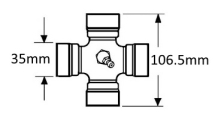 VTE5009 Universal joint 35mm x 106.5mm VTE5009 Universal joint 35mm x 106.5mm