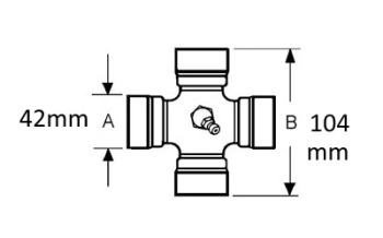 VTE5015 Universal joint 42mm x 104mm