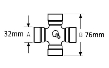 VTE5019 Universal Joint 32mm x 76mm VTE5019 Universal Joint 32mm x 76mm