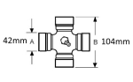 VTE5030 Universal Joint 42mm x 104mm