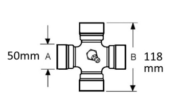 VTE5031 Universal Joint 50mm x 118mm VTE5031 Universal Joint 50mm x 118mm