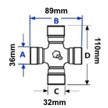 VTE5032 Universal Joint 36mm x 89mm - 32mm x 110mm Wide Angle VTE5032 Universal Joint 36mm x 89mm - 32mm x 110mm Wide Angle