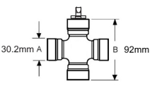 VTE5043 Universal Joint 30.2 x 92mm End Cap Greased VTE5043 Universal Joint 30.2 x 92mm End Cap Greased